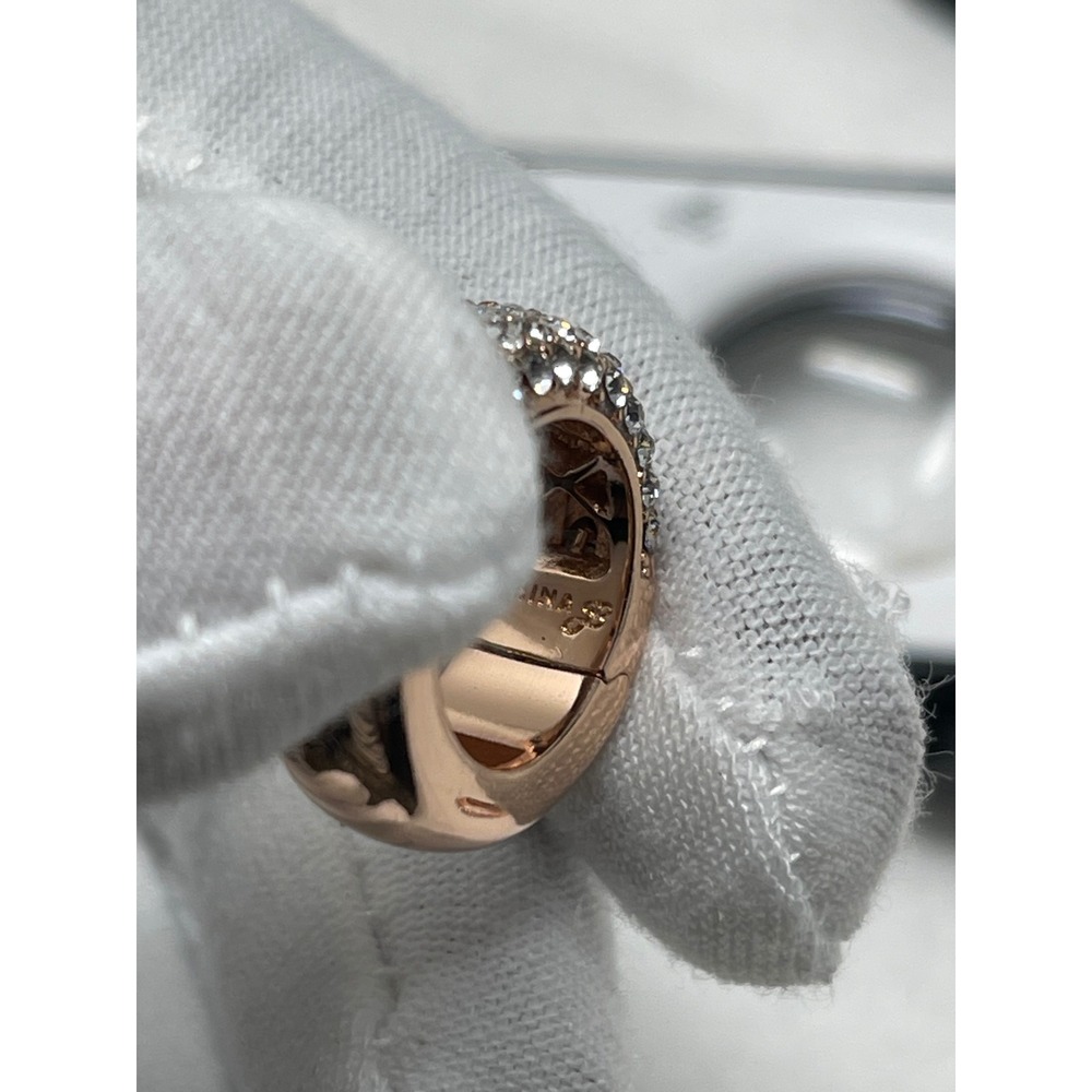 Joan Boyce Hoop Earrings Womens OS Rose Gold Excellent Pave Crystal Huggie - Picture 6 of 8